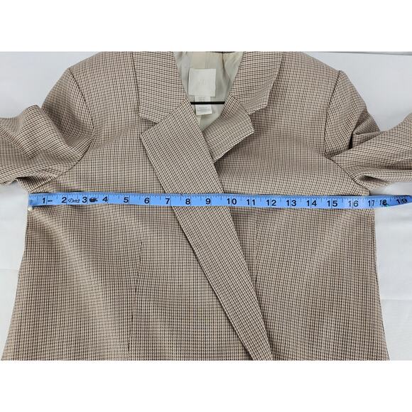 H&M WOMEN'S TAILORED BROWN PLAID LONG SLEEVE BLAZER SIZE X-SMALL - Picture 10 of 12
